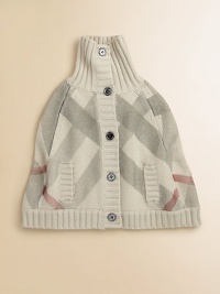 A cozy layer of warm wool and soft cashmere, printed in familiar, large-scale Burberry checks.Chunky ribbed foldover collarButton placketRibbed armholesWool/cashmereDry cleanImported Please note: Number of buttons may vary depending on size ordered. A cozy layer of warm wool and soft cashmere, printed in familiar, large-scale Burberry checks.Chunky ribbed foldover collarButton placketRibbed armholesWool/cashmereDry cleanImported Please note: Number of buttons may vary depending on size ordered.