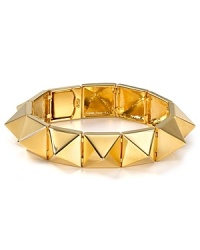Inject some serious edge into your jewelry box with this bold, spiked bracelet from nOir. Punk with a pretty side, it's a rebellious addition to your arm army. Inject some serious edge into your jewelry box with this bold, spiked bracelet from nOir. Punk with a pretty side, it's a rebellious addition to your arm army.