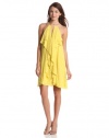 BCBGMAXAZRIA Women's Hattie Woven Cocktail Dress, Yellow, Large