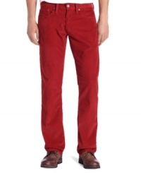 Go for straight-leg cords in Auburn: Levi's Slim corduroy jeans with classic five-pocket styling and 17-inch leg opening. Go for straight-leg cords in Auburn: Levi's Slim corduroy jeans with classic five-pocket styling and 17-inch leg opening.