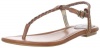 FRYE Women's Madison Braid Thong Sandal,Dark Brown Multi,9.5 M US