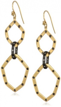 Lauren Harper Collection Mirage 18k Gold, Black Silver and Diamond Geometric Dangle Earrings Lauren Harper Collection Mirage 18k Gold, Black Silver and Diamond Geometric Dangle Earrings