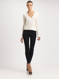 Buttery-soft finespun cashmere, in a classic V-neck pullover style.Rib-knit V necklineRib-knit cuffs and hemSignature embroideryCashmereDry cleanMade in Italy of imported fabricModel shown is 5'11 (180cm) wearing US size Small. Buttery-soft finespun cashmere, in a classic V-neck pullover style.Rib-knit V necklineRib-knit cuffs and hemSignature embroideryCashmereDry cleanMade in Italy of imported fabricModel shown is 5'11 (180cm) wearing US size Small.