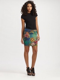 Ultra-fitted mini skirt in an animal-inspired tropical print. Elastic waistbandAbout 16 long92% modal/8% spandexMachine washImportedModel shown is 5'10 (177cm) wearing US size Small. Ultra-fitted mini skirt in an animal-inspired tropical print. Elastic waistbandAbout 16 long92% modal/8% spandexMachine washImportedModel shown is 5'10 (177cm) wearing US size Small.