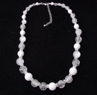 Charter Club Silver and White Graduated Bead Necklace Charter Club Silver and White Graduated Bead Necklace