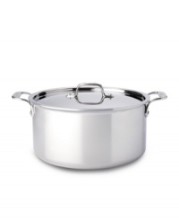 Your well-equipped kitchen starts here. Braise and sauté hearty meals that your family will love in the spacious and highly responsive interior. Easily accommodating many ears of corn, chili, lamb shanks and more, this high-performance All-Clad stock pot is constructed with a durable stainless steel interior, a pure aluminum core and a hand-polished magnetic stainless steel exterior. Lifetime warranty. Your well-equipped kitchen starts here. Braise and sauté hearty meals that your family will love in the spacious and highly responsive interior. Easily accommodating many ears of corn, chili, lamb shanks and more, this high-performance All-Clad stock pot is constructed with a durable stainless steel interior, a pure aluminum core and a hand-polished magnetic stainless steel exterior. Lifetime warranty.