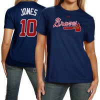 Chipper Jones Atlanta Braves Women's Name & Number Tee Chipper Jones Atlanta Braves Women's Name & Number Tee