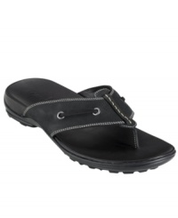 Refined and super durable, these leather thong from Cole Haan sandals complete a casual look. Refined and super durable, these leather thong from Cole Haan sandals complete a casual look.