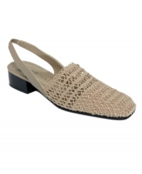 Rope in a truly versatile style! The Carolton slingback pumps by Karen Scott are a comfort classic that easily dress up or down with their lacy upper and low heel. Rope in a truly versatile style! The Carolton slingback pumps by Karen Scott are a comfort classic that easily dress up or down with their lacy upper and low heel.