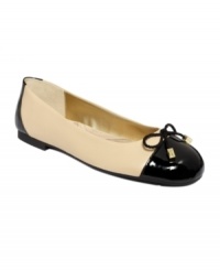 Refined elegance. Tahari's Collins ballet flats feature a cute and trendy cap toe. Refined elegance. Tahari's Collins ballet flats feature a cute and trendy cap toe.