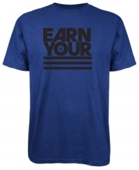 Make it known you believe in hard work with this graphic t-shirt from adidas. Make it known you believe in hard work with this graphic t-shirt from adidas.