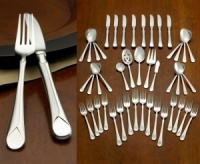 The Provence Flatware set marries European design with Henckels world-class quality. This heavy gauge, 18/10 stainless steel service for eight features matte and polished handles and a larger continental size. Set includes 5-piece place settings for eight, plus a 5-piece hostess set. The Provence Flatware set marries European design with Henckels world-class quality. This heavy gauge, 18/10 stainless steel service for eight features matte and polished handles and a larger continental size. Set includes 5-piece place settings for eight, plus a 5-piece hostess set.