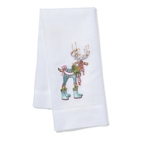 Whimsical interpretations of Santa's reindeer dress up this collection of linen tea towels from Patience Brewster. Whimsical interpretations of Santa's reindeer dress up this collection of linen tea towels from Patience Brewster.