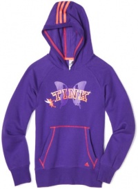 Adidas Girls 7-16 Disney Tinkerbell Pullover Hoodie, Sharp Purple/Turbo, Small