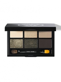 With six mix-and-match shades, this eye palette truly strikes it rich. Featuring everything you need to take eyes from day to night including Bobbi's beloved base shadow in Bone and the palette's namesake shade in Rich Caviar. Complimentary colors include metallic and sparkle textures, perfect for building intensity. A Mini Dual Ended Shadow/Liner brush completes the set. Made in USA. 