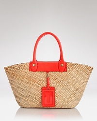 Summon sun and sand with MARC BY MARC JACOBS' leather and straw tote. The textured carryall holds beach essentials and looks prime with bright bikinis. Summon sun and sand with MARC BY MARC JACOBS' leather and straw tote. The textured carryall holds beach essentials and looks prime with bright bikinis.