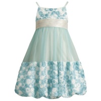 Size-8 BNJ-3488S AQUA-BLUE IVORY BONAZ ROSETTE BUBBLE MESH Special Occasion Wedding Flower Girl Party Dress,S43488 Bonnie Jean TWEEN GIRLS Size-8 BNJ-3488S AQUA-BLUE IVORY BONAZ ROSETTE BUBBLE MESH Special Occasion Wedding Flower Girl Party Dress,S43488 Bonnie Jean TWEEN GIRLS