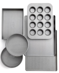 Stars, stripes & amazing taste! USA Pan brings the best of baking into your home with a made-in-America design that is eco-friendly and loved by professionals. Stocking your kitchen with the baker's essentials, this set features an Americoat© plus finish that easily releases treats and cleans up quick. Lifetime warranty. Stars, stripes & amazing taste! USA Pan brings the best of baking into your home with a made-in-America design that is eco-friendly and loved by professionals. Stocking your kitchen with the baker's essentials, this set features an Americoat© plus finish that easily releases treats and cleans up quick. Lifetime warranty.