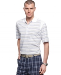 Stripe it up. This polo shirt from Izod has performance features that'll up your game instantly. (Clearance)