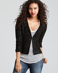 Iced with tiny sequins, this lush Aqua Cashmere cardigan adds trend-right shine to your days and nights, dressing up everything from denim to LBDs with subtle glamour. Iced with tiny sequins, this lush Aqua Cashmere cardigan adds trend-right shine to your days and nights, dressing up everything from denim to LBDs with subtle glamour.
