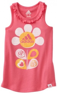 adidas Girls 2-6X Ruffle Tank Top, Bright Pink, 4 adidas Girls 2-6X Ruffle Tank Top, Bright Pink, 4