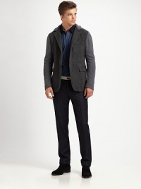 Meticulously crafted from superior wool with embroidered stitch detail at the pockets and waist, this pinstriped design highlights distinctive details for the distinguished gentleman.Flat-front styleSide slash, back welt pocketsInseam, about 33WoolDry cleanMade in Italy Meticulously crafted from superior wool with embroidered stitch detail at the pockets and waist, this pinstriped design highlights distinctive details for the distinguished gentleman.Flat-front styleSide slash, back welt pocketsInseam, about 33WoolDry cleanMade in Italy
