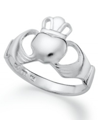 The perfect symbol of love. Giani Bernini's intricate ring is crafted in sterling silver and features a cut-out Claddagh design. Size 7 or 8. The perfect symbol of love. Giani Bernini's intricate ring is crafted in sterling silver and features a cut-out Claddagh design. Size 7 or 8.