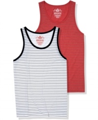 Get noticed. Stripes add standout style to your casual collection with this tank from American Rag. Get noticed. Stripes add standout style to your casual collection with this tank from American Rag.