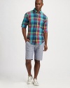 Vibrant and handsomely tailored in smooth, soft cotton, this sportswear classic is sure to be a seasonal favorite.ButtonfrontButtoned-down collarChest patch pocketCottonMachine washImported