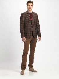 EXCLUSIVELY AT SAKS. A check-print, Italian wool blazer with a two-button closure and convenient flap pockets. Two-button closureFlap pocketsAbout 30 from shoulder to hemVirgin woolDry cleanMade in Italy EXCLUSIVELY AT SAKS. A check-print, Italian wool blazer with a two-button closure and convenient flap pockets. Two-button closureFlap pocketsAbout 30 from shoulder to hemVirgin woolDry cleanMade in Italy