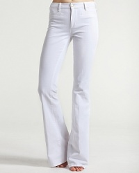 The season's essential white pant is realized by MiH in this flare leg jean that elongates the appearance of your legs and fits like a dream. For nautical-chic, pair the five-pocket silhouette with a striped tee and espadrilles, plus a blazer for when it cools off at night. The season's essential white pant is realized by MiH in this flare leg jean that elongates the appearance of your legs and fits like a dream. For nautical-chic, pair the five-pocket silhouette with a striped tee and espadrilles, plus a blazer for when it cools off at night.