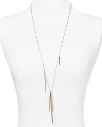 Cast in rose gold. this Alexis Bittar necklace introduces sculptural sparkle to your look, accented by delicate, crystal-decked thorns. Cast in rose gold. this Alexis Bittar necklace introduces sculptural sparkle to your look, accented by delicate, crystal-decked thorns.