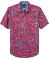 With a funky palm tree print, this American Rag shirt will take you to your tropical happy place.