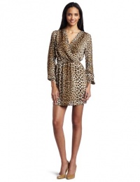 Twelfth St. By Cynthia Vincent Women's Long-Sleeve Cross Front Dress, Brown/White/Black, Small Twelfth St. By Cynthia Vincent Women's Long-Sleeve Cross Front Dress, Brown/White/Black, Small