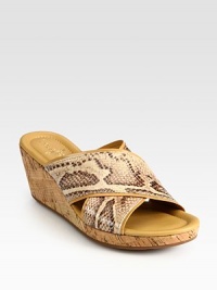 Wide snake-print leather straps overlap the front of the foot, finishing with an earthy cork wedge and platform. Cork wedge, 2 (50mm)Cork platform, ½ (15mm)Compares to a 1½ heel (40mm)Snake-print leather upperLeather liningRubber solePadded insoleImportedOUR FIT MODEL RECOMMENDS ordering true size. Wide snake-print leather straps overlap the front of the foot, finishing with an earthy cork wedge and platform. Cork wedge, 2 (50mm)Cork platform, ½ (15mm)Compares to a 1½ heel (40mm)Snake-print leather upperLeather liningRubber solePadded insoleImportedOUR FIT MODEL RECOMMENDS ordering true size.