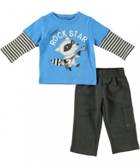 Carter's Infant Two Piece Pant Set - Daddy's Rockstar-3 Months Carter's Infant Two Piece Pant Set - Daddy's Rockstar-3 Months