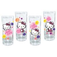 Vandor Hello Kitty 10-Ounce Glass Set, 4 Glasses per Set, Multicolored Vandor Hello Kitty 10-Ounce Glass Set, 4 Glasses per Set, Multicolored