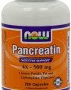 Now Foods Pancreatine 4X - 500mg, Capsules, 250-Count