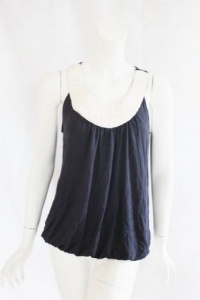Alfani Womens New Navy Status Chic Contrast Embellished Neck Tank Top M Alfani Womens New Navy Status Chic Contrast Embellished Neck Tank Top M