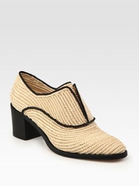 Timeless design updated by a woven raffia upper and stacked heel. Stacked heel, 2½ (65mm)Raffia upperLeather solePadded insoleMade in ItalyOUR FIT MODEL RECOMMENDS ordering true size. Timeless design updated by a woven raffia upper and stacked heel. Stacked heel, 2½ (65mm)Raffia upperLeather solePadded insoleMade in ItalyOUR FIT MODEL RECOMMENDS ordering true size.