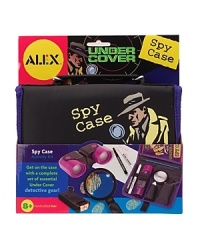 Housed in a sleek black nylon case for the super sleuth on the go, this cool kit includes binoculars, magnifying glass, fingerprint powder, brush, flashlight, secret marker set and printed spy guide (TOP SECRET!). Housed in a sleek black nylon case for the super sleuth on the go, this cool kit includes binoculars, magnifying glass, fingerprint powder, brush, flashlight, secret marker set and printed spy guide (TOP SECRET!).