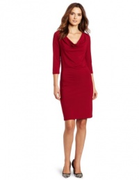 Three Dots Red Women's Cowl Neck Dress, Ruby Red, X-Large Three Dots Red Women's Cowl Neck Dress, Ruby Red, X-Large