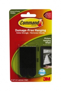 Command Medium Picture Hanging Strips, Black, 4-Strip Command Medium Picture Hanging Strips, Black, 4-Strip