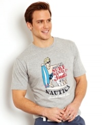 With this graphic t-shirt from Nautica, your summer style is just getting warmed up. With this graphic t-shirt from Nautica, your summer style is just getting warmed up.