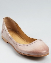 In sparkling metallic leather, the Frye Carson flats offer shimmering style with low-key appeal--adding a dazzling element to both jean shorts and dresses. In sparkling metallic leather, the Frye Carson flats offer shimmering style with low-key appeal--adding a dazzling element to both jean shorts and dresses.