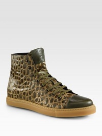 Take a walk on the wild side in these impeccably crafted, alligator-print sneaker made in rich Italian leather completed with a firm rubber sole for maximum comfort and support.Leather upperLeather liningPadded insoleRubber soleMade in Italy Take a walk on the wild side in these impeccably crafted, alligator-print sneaker made in rich Italian leather completed with a firm rubber sole for maximum comfort and support.Leather upperLeather liningPadded insoleRubber soleMade in Italy
