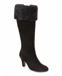 Add a little ooh-la-la to classic cold weather dress boots. Aerosoles takes these suede Grape Leaves boots to the next level with a thick fleece cuff for fashion and a comfortably wide calf for function. Add a little ooh-la-la to classic cold weather dress boots. Aerosoles takes these suede Grape Leaves boots to the next level with a thick fleece cuff for fashion and a comfortably wide calf for function.