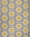Surya Fallon Jill Rosenwald Honeycomb Flatweave Area Rug, 3-Feet 6-Inch by 5-Feet 6-Inch, Light Blue/Black/Cream/Yellow