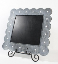 12-1/4x 12-1/4 Weathered Square Metal Chalkboards with Scalloped Cut Edging - Wedding Chalkboard Rustic Signs with a Vintage Natural Look - Set of 2 (Stand Sold Separately) 12-1/4x 12-1/4 Weathered Square Metal Chalkboards with Scalloped Cut Edging - Wedding Chalkboard Rustic Signs with a Vintage Natural Look - Set of 2 (Stand Sold Separately)