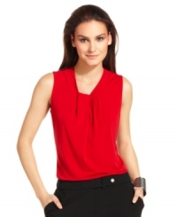 Calvin Klein's sleeveless top is a style staple for Monday through Friday, made to pair with suit separates from the full collection (and those already in your closet!). Calvin Klein's sleeveless top is a style staple for Monday through Friday, made to pair with suit separates from the full collection (and those already in your closet!).